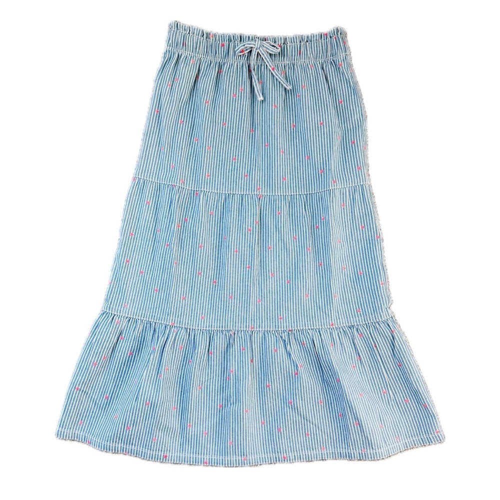 7 For All Mankind Girls Tiered Maxi Skirt in Stars and Stripes